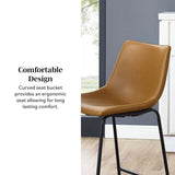 Faux Leather Counter Stools Set of 2-Dining / Kitchen-Parc Decor