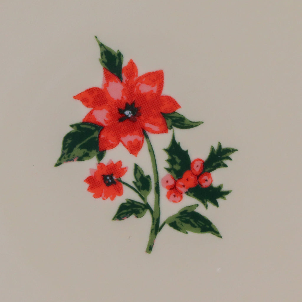 Festive Flora Scalloped Ceramic Starter Plates – Set of 4 (+1 Bonus Plate)