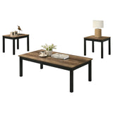 Findlay 3-Piece 47.5 in. Rectangle Faux Marble Top Coffee Table Set with Solid Wood Legs