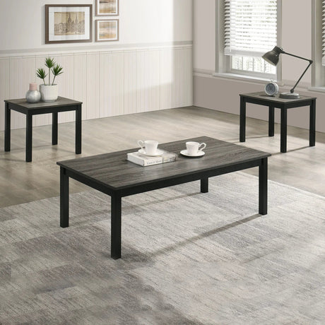 Findlay 3-Piece 47.5 in. Rectangle Faux Marble Top Coffee Table Set with Solid Wood Legs