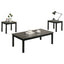 Findlay 3-Piece 47.5 in. Rectangle Faux Marble Top Coffee Table Set with Solid Wood Legs