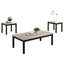 Findlay 3-Piece 47.5 in. Rectangle Faux Marble Top Coffee Table Set with Solid Wood Legs