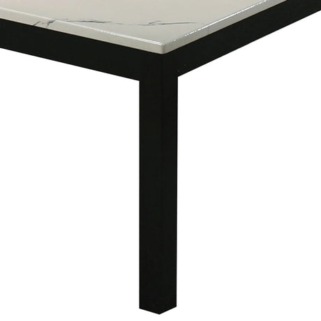 Findlay 3-Piece 47.5 in. Rectangle Faux Marble Top Coffee Table Set with Solid Wood Legs