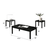 Findlay 3-Piece 47.5 in. Rectangle Faux Marble Top Coffee Table Set with Solid Wood Legs