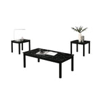 Findlay 3-Piece 47.5 in. Rectangle Faux Marble Top Coffee Table Set with Solid Wood Legs