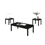Findlay 3-Piece 47.5 in. Rectangle Faux Marble Top Coffee Table Set with Solid Wood Legs