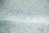 Fine 10x13 Ivory and blue Modern Abstract Hand Knotted Blended Wool and Art silk Area Rug-Area Rug-Parc Decor