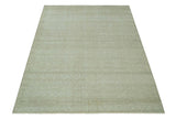 Fine Antique Design Ivory and light Olive Traditional Hand Knotted 8x10 wool area Rug