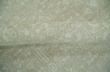 Fine Antique Design Ivory and light Olive Traditional Hand Knotted 8x10 wool area Rug