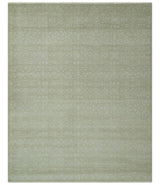 Fine Antique Design Ivory and light Olive Traditional Hand Knotted 8x10 wool area Rug