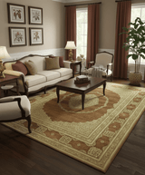 Fine Antique Knotted Traditional Tabriz Brown And Beige Wool Area Rug