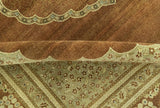 Fine Antique Knotted Traditional Tabriz Brown And Beige Wool Area Rug