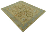 Fine Blue And Beige Traditional Mamluk Design Hand Knotted 8x10 Wool Area Rug
