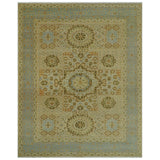 Fine Blue And Beige Traditional Mamluk Design Hand Knotted 8x10 Wool Area Rug