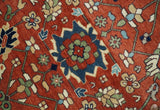 Fine Hand Knotted Rust and Ivory 8x10 and 9x12 Traditional Wool Area Rug