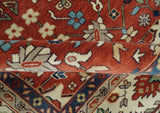 Fine Hand Knotted Rust and Ivory 8x10 and 9x12 Traditional Wool Area Rug