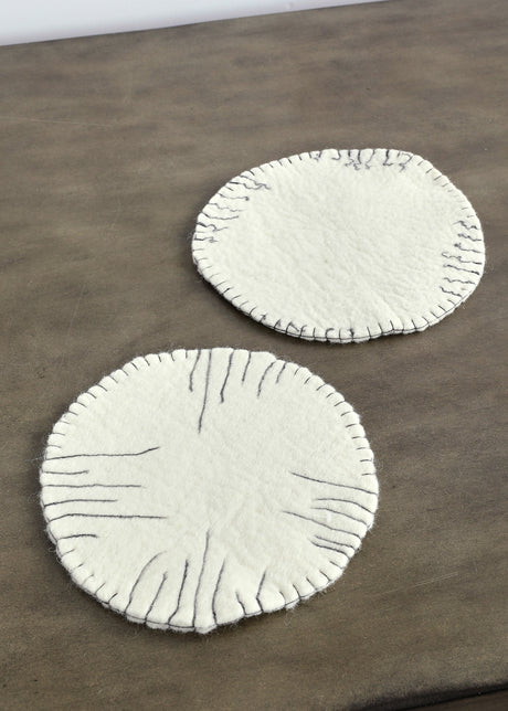 Fine Line Ivory Wool Trivet-Décor-Parc Decor