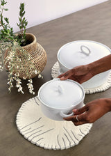 Fine Line Ivory Wool Trivet-Décor-Parc Decor