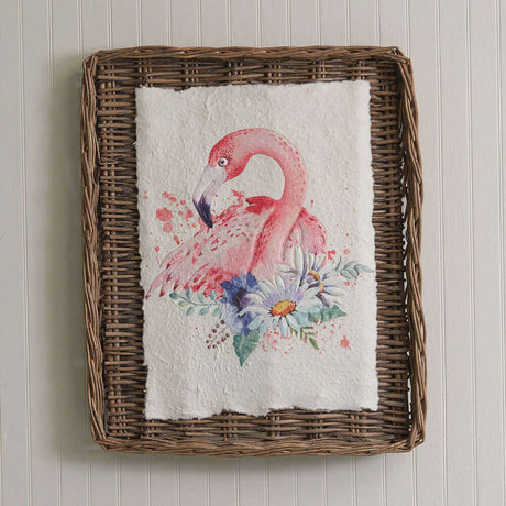 Flamingo Wall Art on Basket-Wall Decor-Parc Decor