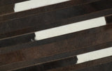 Flatweave Hairon Genuine Leather 5x8, 8x10 and 9x12 Brown Tan and Ivory Area Rug