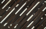 Flatweave Hairon Genuine Leather 5x8, 8x10 and 9x12 Brown Tan and Ivory Area Rug