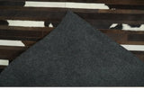 Flatweave Hairon Genuine Leather 5x8, 8x10 and 9x12 Brown Tan and Ivory Area Rug
