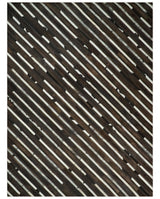 Flatweave Hairon Genuine Leather 5x8, 8x10 and 9x12 Brown Tan and Ivory Area Rug