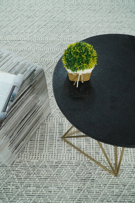 Flatwoven Dhurrie Woolen Chunky and Soft White Wool Area Rug, Living Room and Kids Rug | CAL1-Area Rug-Parc Decor