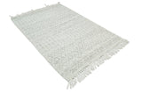 Flatwoven Dhurrie Woolen Chunky and Soft White Wool Area Rug, Living Room and Kids Rug | CAL1-Area Rug-Parc Decor
