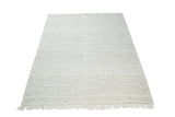 Flatwoven Dhurrie Woolen Chunky and Soft White Wool Area Rug, Living Room and Kids Rug | CAL1-Area Rug-Parc Decor