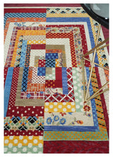 Flatwoven Modern Geometric 5x7 Multicolor Wool Hand Made Rug