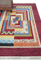 Flatwoven Modern Geometric 5x7 Multicolor Wool Hand Made Rug