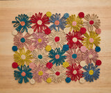 Fleur Raffia placemat, Multicolor Flowers woven tabletop-table tops-Parc Decor