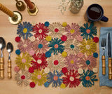 Fleur Raffia placemat, Multicolor Flowers woven tabletop-table tops-Parc Decor