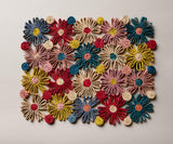 Fleur Raffia placemat, Multicolor Flowers woven tabletop-table tops-Parc Decor