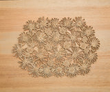 Fleur Raffia Placemat, Natural Color Flowers Woven Tabletop-table top-Parc Decor
