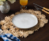 Fleur Raffia Placemat, Natural Color Flowers Woven Tabletop-table top-Parc Decor