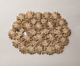 Fleur Raffia Placemat, Natural Color Flowers Woven Tabletop-table top-Parc Decor
