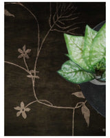 Floral 6x8 Dark Brown and Copper Wool and Silk Hand Woven Rug