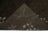 Floral 6x8 Dark Brown and Copper Wool and Silk Hand Woven Rug