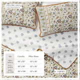 Floral Boho Printed Cotton Quilt Set - Indira Collection