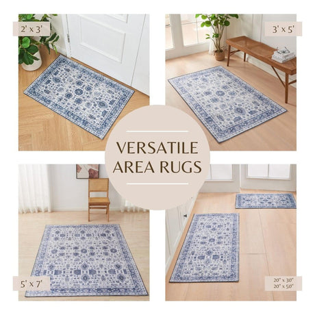 Floral Machine Washable Accent Area Rug 5' x 7' - Matra Collection