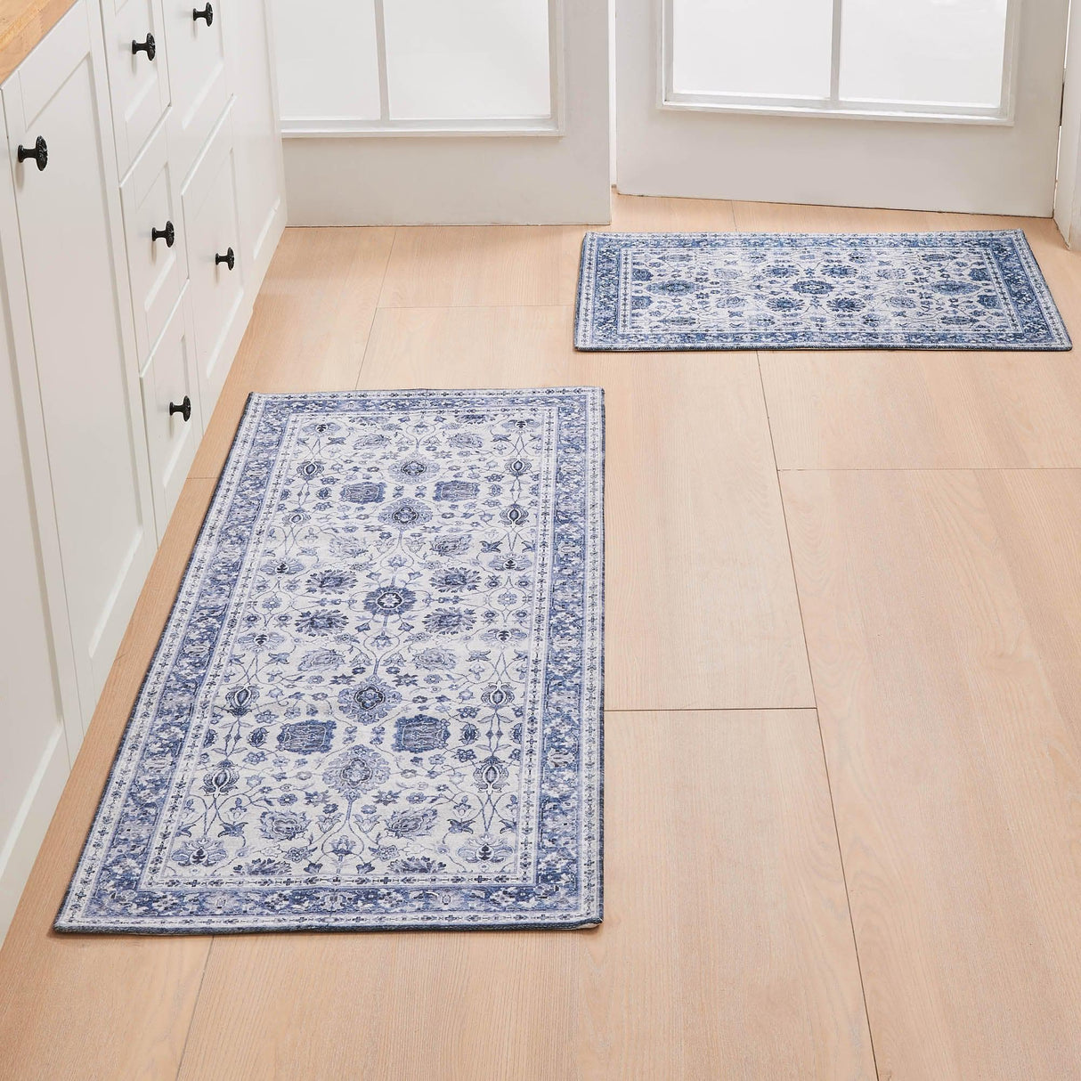 Floral Machine Washable Accent Area Rug & Runner 2 Pack - Matra Collection-Rugs-Parc Decor