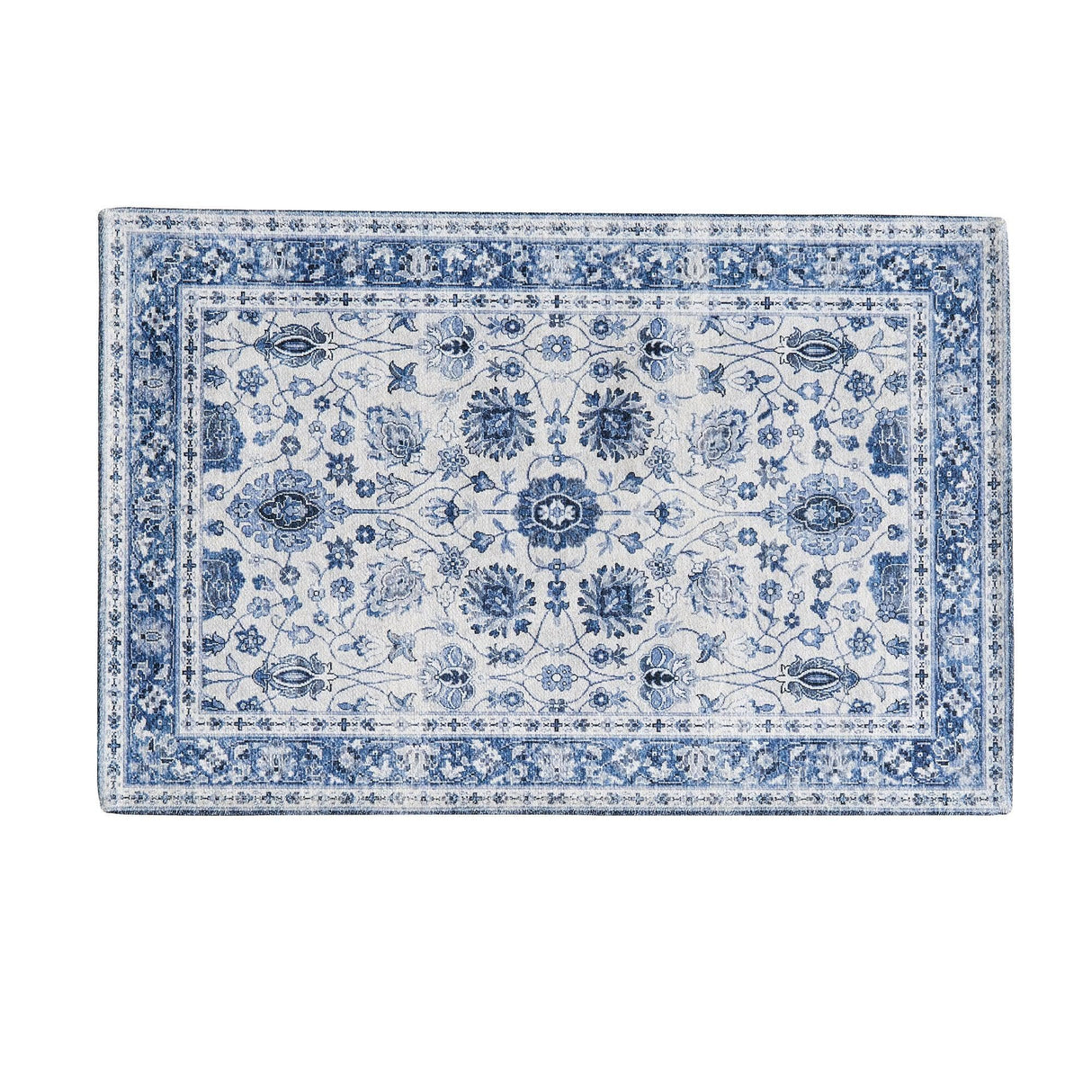 Floral Machine Washable Accent Rug 2' x 3' - Matra Collection-Rugs-Parc Decor