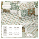 Floral Patchwork Quilt Set - Damia Collection-Quilts & Comforters-Parc Decor