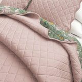 Floral Print & Scalloped Edge Cotton Quilt Set - Gwen Collection-Quilts & Comforters-Parc Decor
