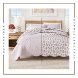 Floral Print & Scallopeded Edge Cotton Quilt Set - Sandie Collection-Quilts & Comforters-Parc Decor