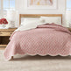 Floral Print & Scallopeded Edge Cotton Quilt Set - Sandie Collection-Quilts & Comforters-Parc Decor