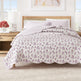 Floral Print & Scallopeded Edge Cotton Quilt Set - Sandie Collection-Quilts & Comforters-Parc Decor
