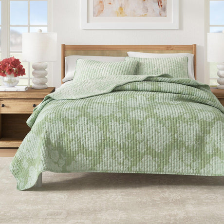Floral Printed Cotton Quilt Set - Corin Collection-Quilts & Comforters-Parc Decor